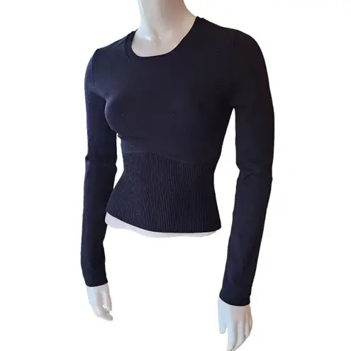 Babaton Sculpt Knit Empire Longsleeve Black Top (S)