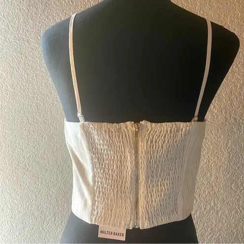 Walter Baker Tanvi Top, Chicago Pin Stripe Color White Black Stripes Back zipper