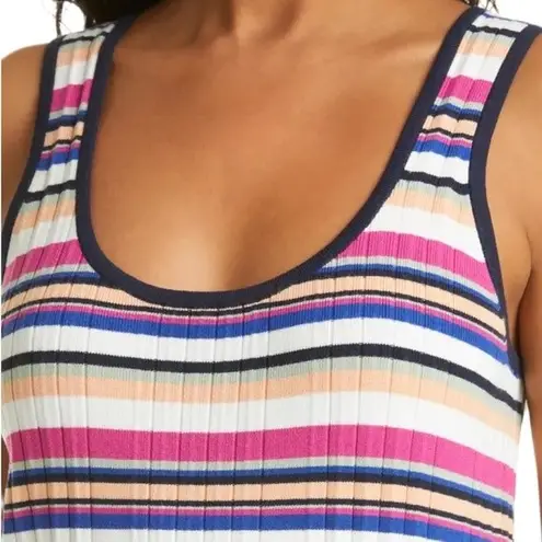 Club Monaco NWT Dress Summer Stripes Rib Knit Midi Tank Dress Women’s Size Large