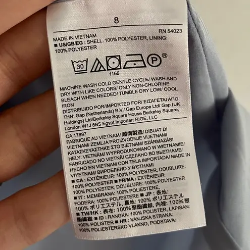 Banana Republic  Dusty Blue Mini Dress Formal Wedding Guest Evening 8