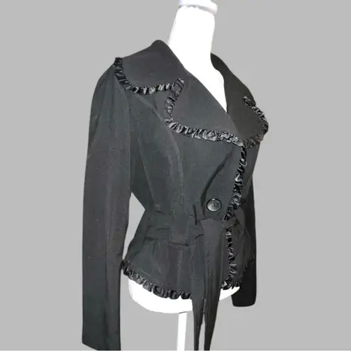 D.F.A. Brand Women's Black Ruffle Jacket