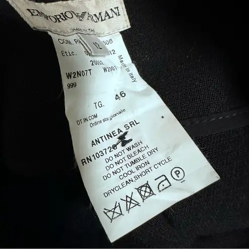 Emporio Armani Y2K Black Wool Pleated grunge Skirt S