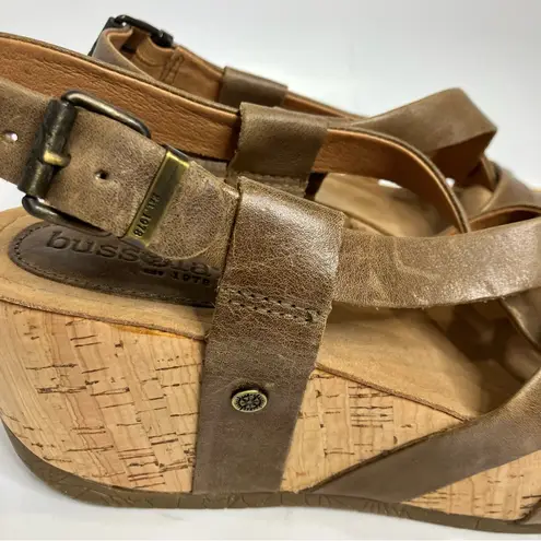 Bussola Fabia Strappy platform sandals tan brown leather women’s size 38 casual