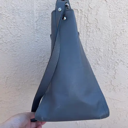 Alexander McQueen women’s Inside Out gray calfskin leather shopper tote bag