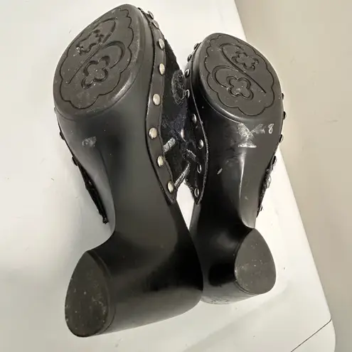 Laura Ashley Pennington Beaded Mules Black Silver Size 9