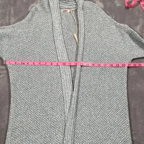 Faherty Sweater Large Heather Blue Longline Duster Coastal Casual Beach New