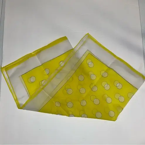 Funky vintage lemon 🍋 yellow white dotted scarf 70’s