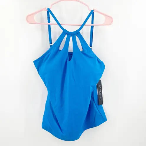 La Blanca Tankini Top Size 14 NWT Island Goddess Keyhole NWT Curvy Capri Blue