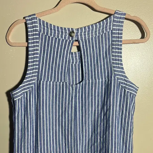 For Cynthia Linen Blend Nautical Stripe Dress | Medium