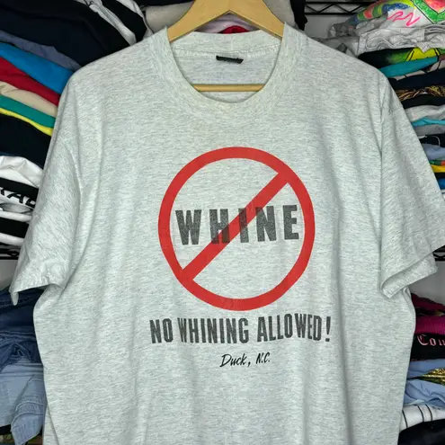 Screen Stars Vintage Made in USA Duck North Carolina Fun Graphic T-Shirt “No Whining Allowed!” size XL