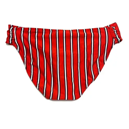 Kona Sol Red Stripe Tab Side Medium Coverage Bikini Bottom NWOT L