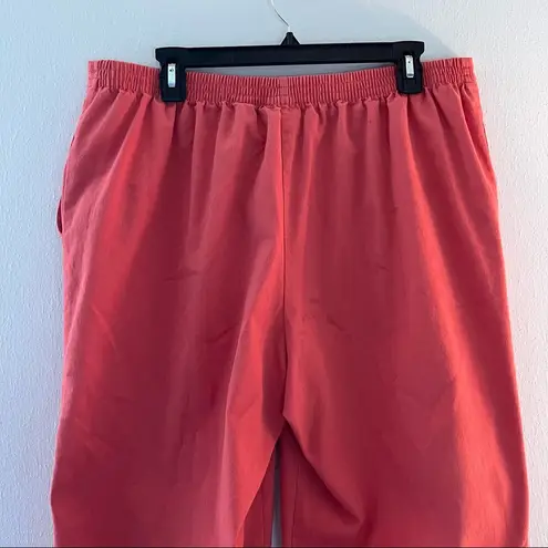 Alfred Dunner Pants Coral Pull On Flat Front Straight Leg Sz 18 Tik-Tok *See Dsx