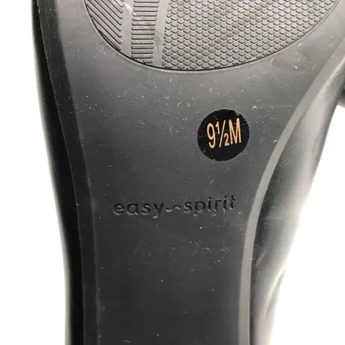 Easy Spirit Pumps Heels Block Heel Pointed Toe Faux Leather Black 9.5