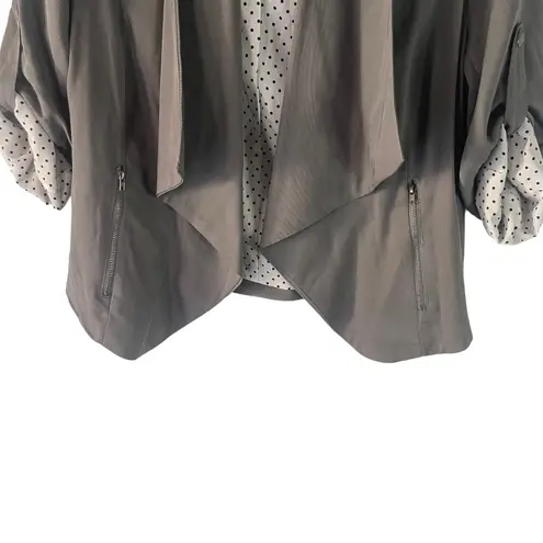 41 Hawthorn Size Small Grey Office Career Drape Front Moto Open Front Blazer Gray