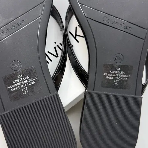 Calvin Klein  Women's Stelea Flat Thong Sandals- Size 8- Black