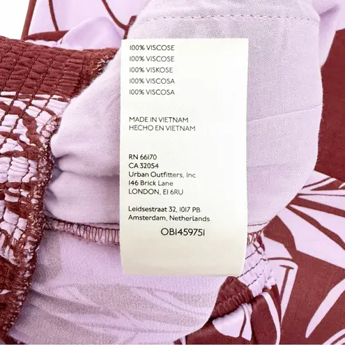 Anthropologie Maeve X  Saria Smocked Wide Leg Pants Lilac Floral Tropical