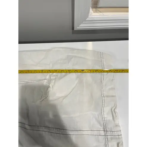 NYMÅNE White Linen Cotton Embroidered Puff Sleeve Tunic Dress Top S