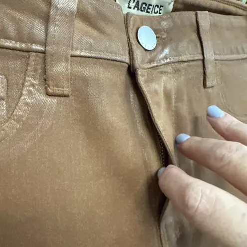 L'Agence L’AGENCE Margot High Rise Cropped Skinny Jeans Size 30 Java Coated Stretch - Image 3