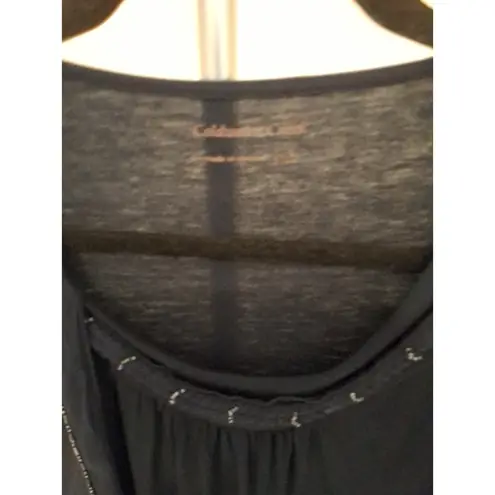 Coldwater Creek Blue Sleeveless Braided Embellished Neck Size S Womens Top NEW