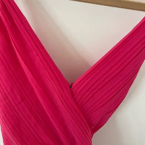 BEYOND WORDS Open Back Pleated Jumpsuit With Belt NWT Size XS Pink