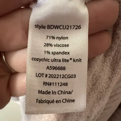 Barefoot Dreams CozyChic Ultra Lite Perforated Pullover Hoodie Pink Womens 2X