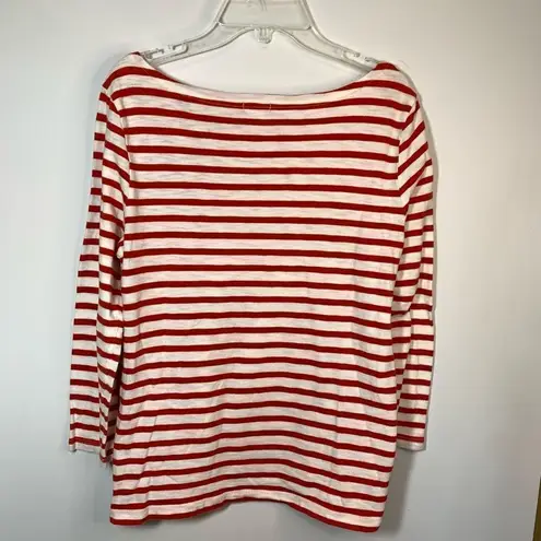 J Crew Red White Stripe Crew Neck Size Small