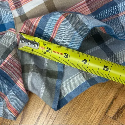 Caslon | Blue Nichole Plaid Stretch Multi Colored Shorts Size M