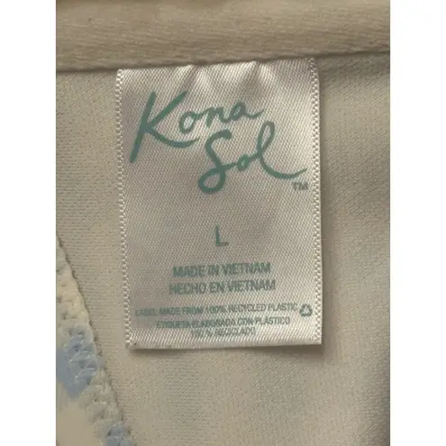 Kona Sol Large Blue and White Gingham Bikini Top (TOP ONLY)