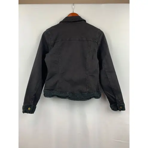 Twisted London Womens Black Denim Jacket With Lace Trim Size S