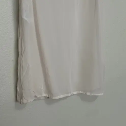 Valentino Sz 44 100% Silk Ivory Tank Top Blouse Chiffon Sheer White Size M