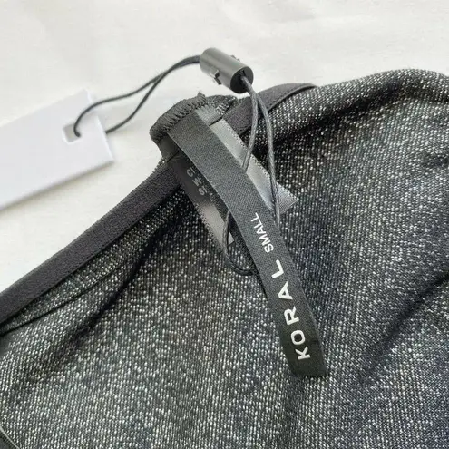 Koral Wire Glow Black Glitter Strappy Sports Bra Women's Size Small S