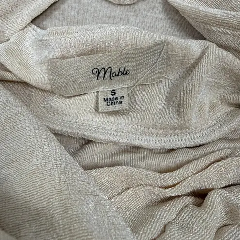 Mable Ruched Wrap Maxi Dress Beige Spaghetti Strap Halter Neck Size S