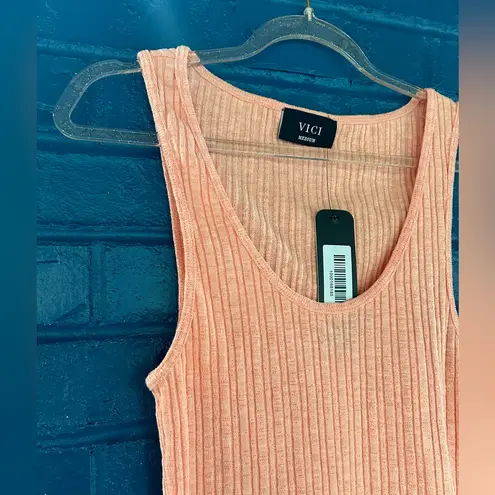 VICI  Pink Ribbed Sleeveless Tank‎ Top