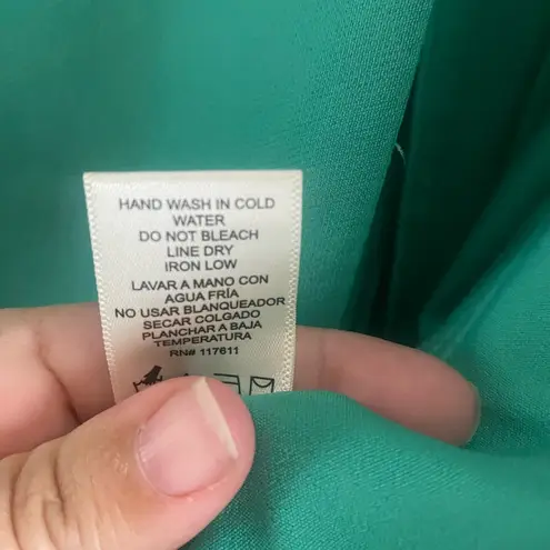 Have Oversized Blazer Open Front Dress Jacket Womens Size Small Teal Pockets Green