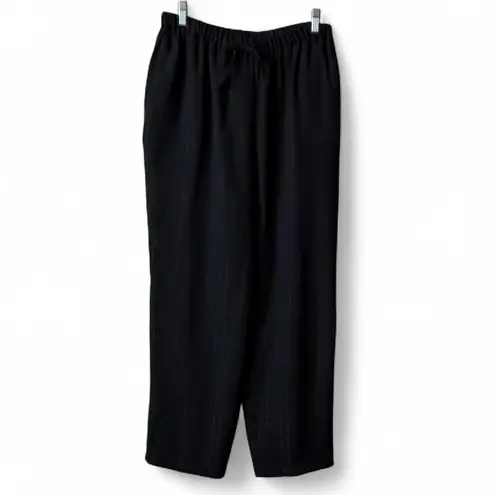 Amanda Smith Vintage High Waist Wide Leg Black Glitter Pinstripe Pants