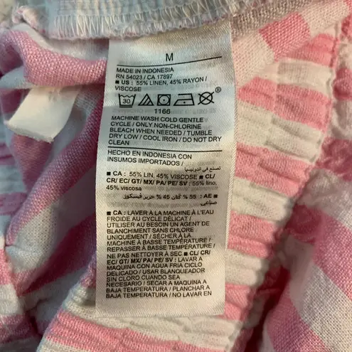 Old Navy  Pink White Stripe Linen Blend Lounge Shorts Womens Size Medium