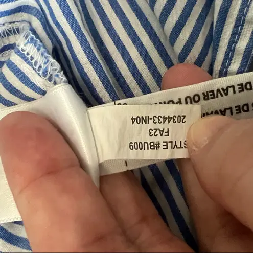 J.Crew  Factory Blue/White Pinstripe Button Down Shirt Size Medium