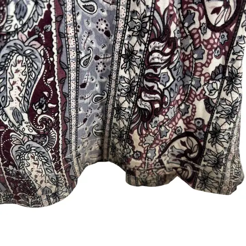 Jaise Paisley Floral Print Flare Leg Pant Size Small Black