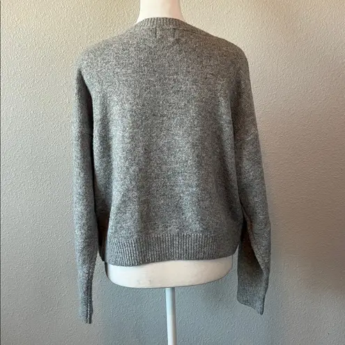 Anthropologie Luna Ivy Cherry Print Sweater Gray Size Smal