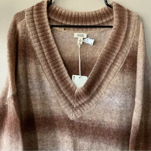 a.n.a NWT  Brown Striped V-neck Sweater Size 2X