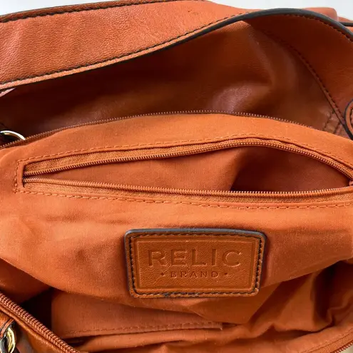 Relic Hand Crossbody Satchel Purse Shoulder Bag Orange Rust Vegan Leather