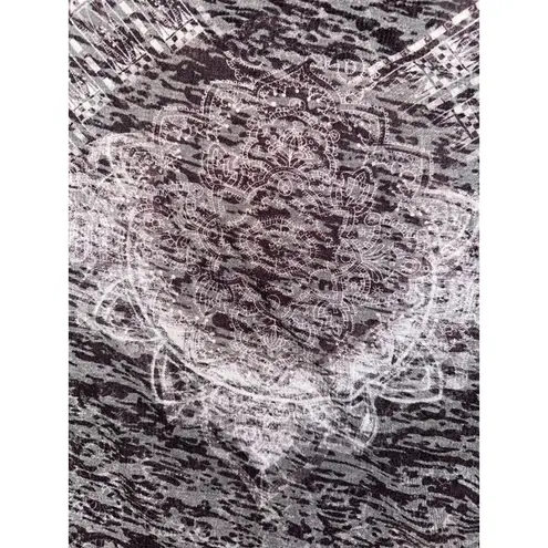 Long Sleeve Embellished Top has Rhinestones Abstract Design Eagle Feathers Aztec Purple Size undefined