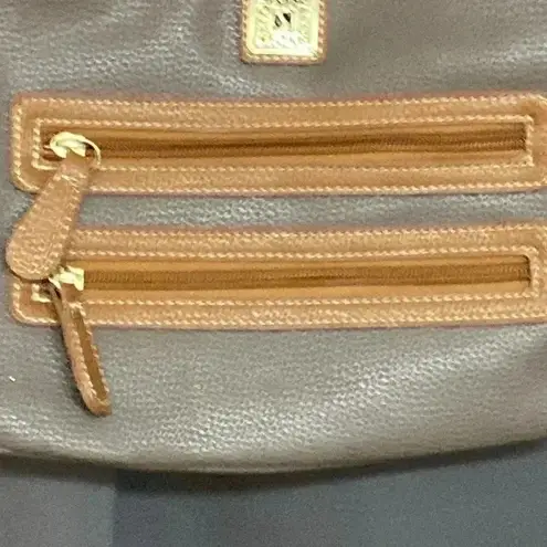 STONE & CO TAUPE BROWN LEATHER BLEND PURSE ADJUSTABLE STRAP MULTI POCKETS CLEAN Tan