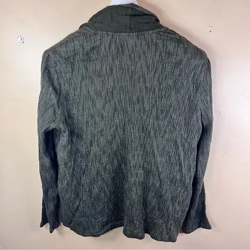 J.Jill PureJill Cotton Gauze Open Cardigan Dark Green Size Large Career Wear