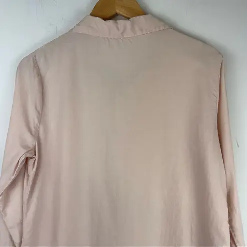 CP Shades Cotton Silk Button Down Front Shirt Sz Small Peach Pastel Boho