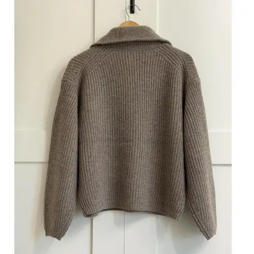 Everlane  The Half-Zip Sweater in Luxe Merino in Heather Soft Taupe, Size Small