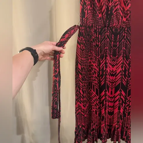 Glamour Red and Black Patterned Dress Size 12