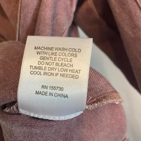 Jane and Delancey Lyocell Dusty Rose Double Chest Pockets Full Zip Bomber Jacket