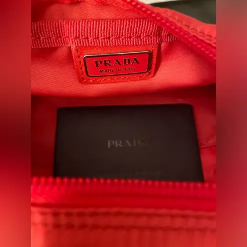 Prada | Red Pouch for Cosmetics and/or a Clutch. NWT! Beautiful Red!