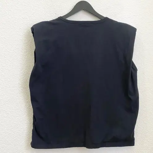 BLANK NYC Black Might Be Right Shirt Padded Shoulders Muscle Tee Size L